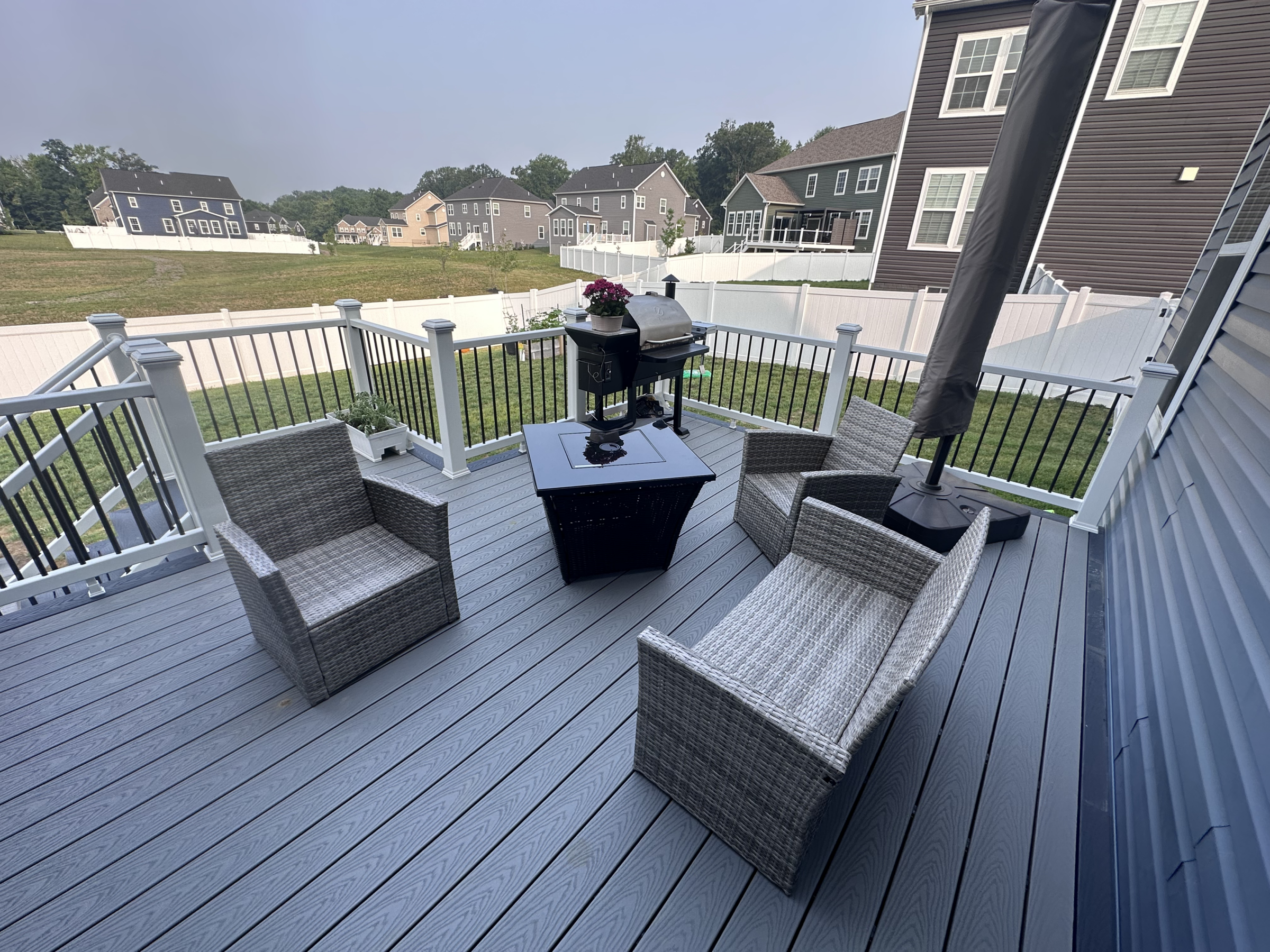 Deck construction in Fort Washington resulting in a beautiful wooden deck.